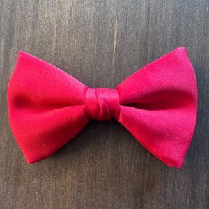 Vintage 60s Red Clip on Bow Tie
